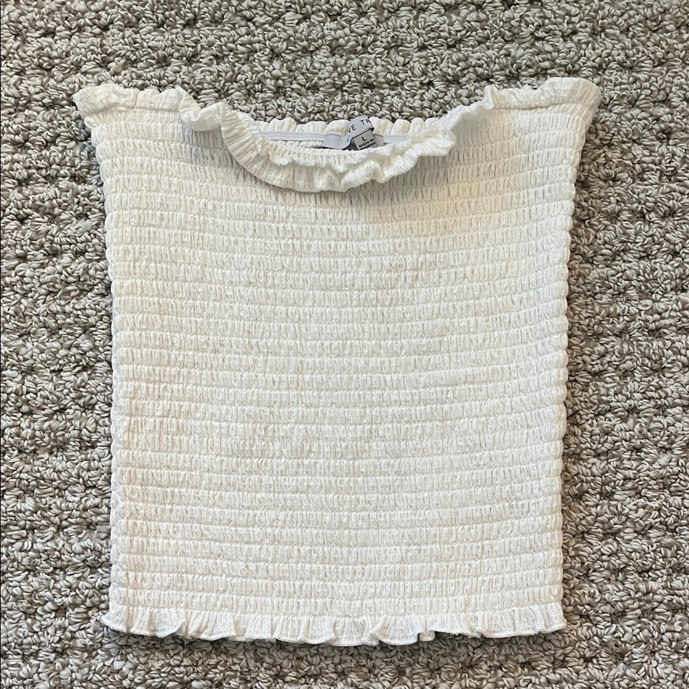 Love Tree Cream Textured Blouse